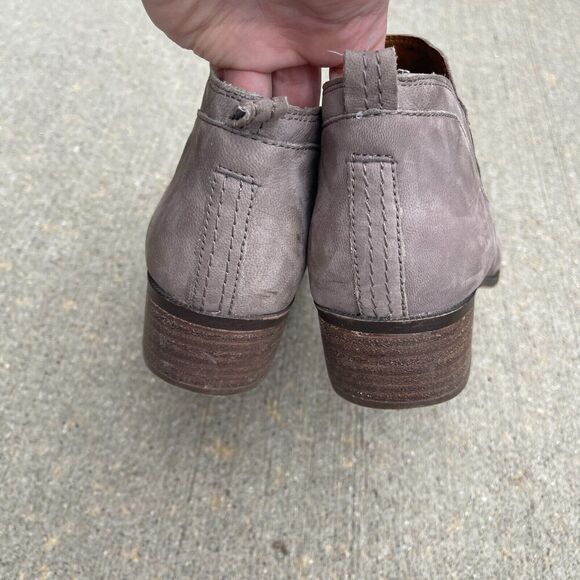Franco Sarto Laslo Ankle Bootie Womens Size 8M Gray Leather Heeled Almond Toe - Picture 6 of 11